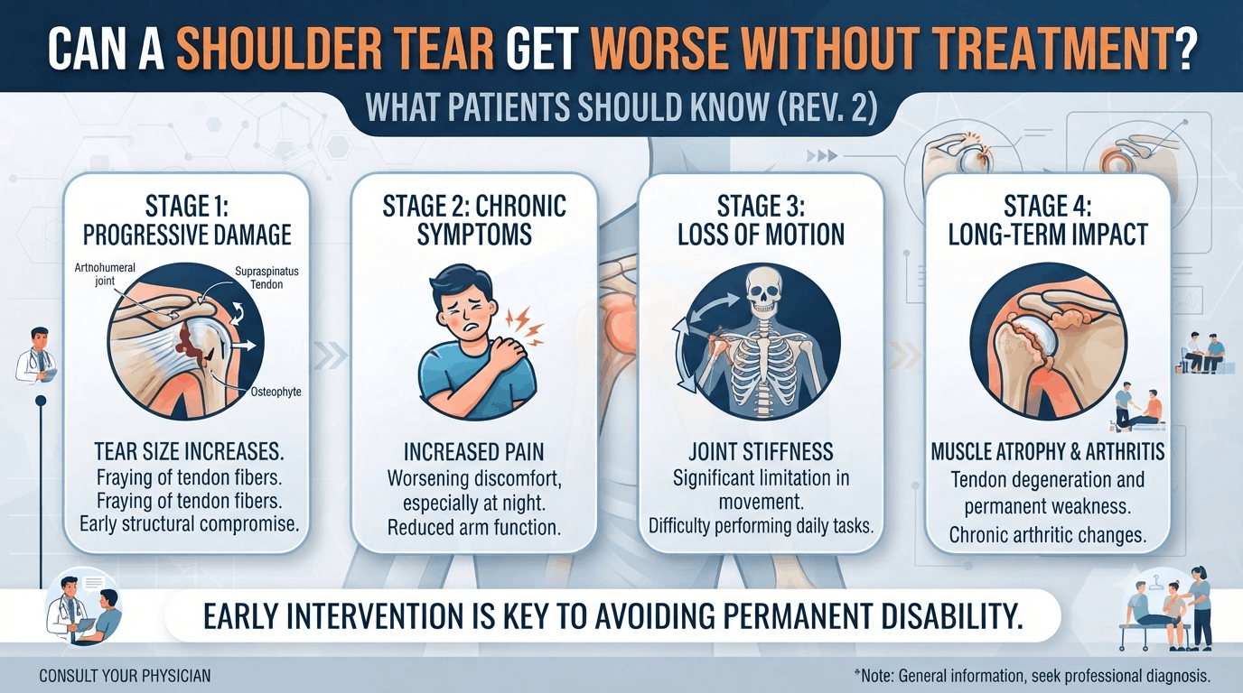 shoulder tear getting worse without treatment miami florida