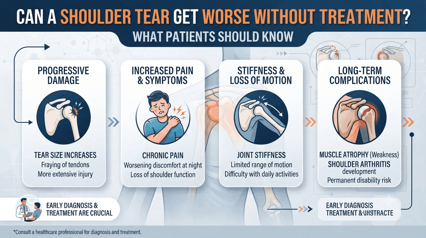 shoulder tear getting worse without treatment miami